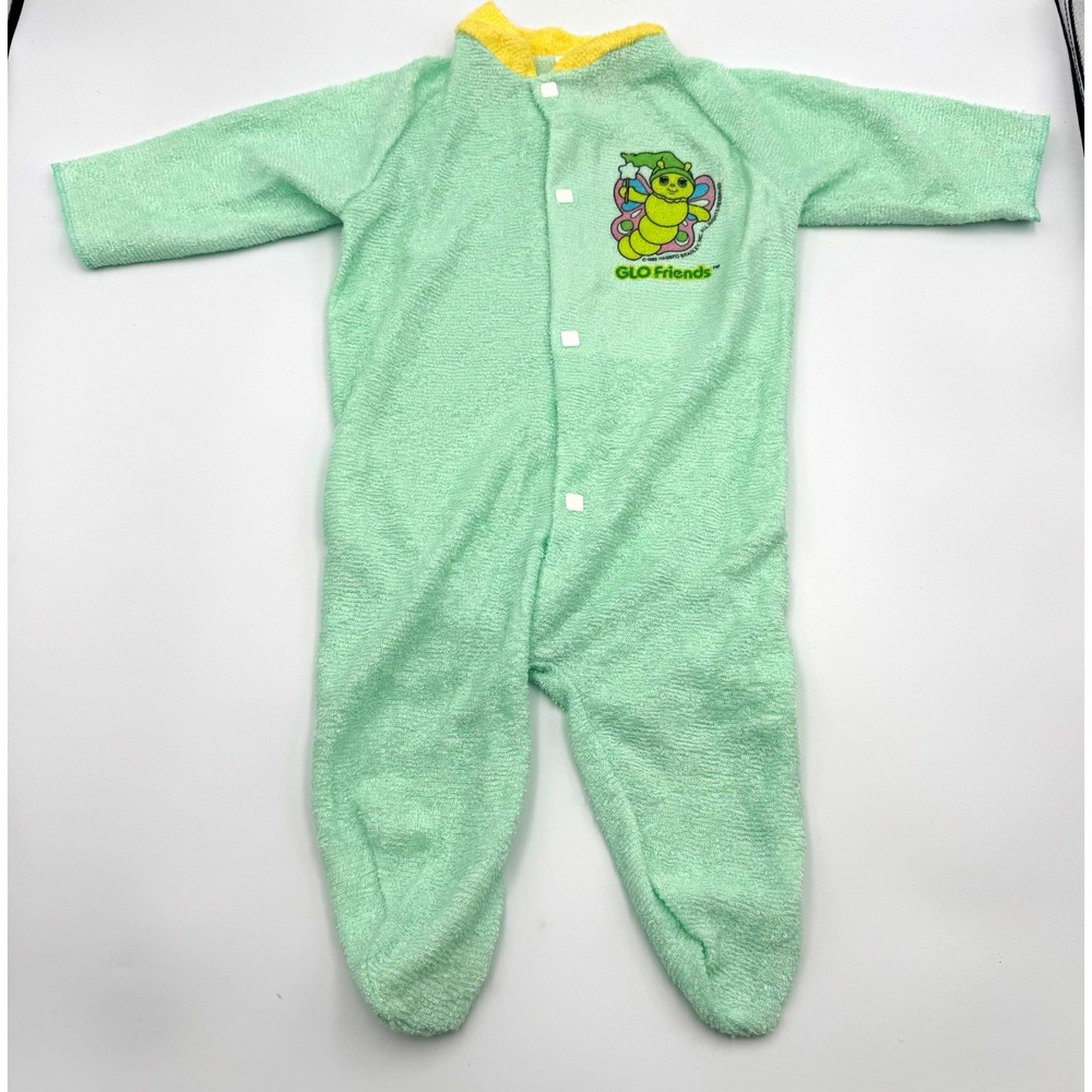 Vintage 1985 Glo Friends/GlowWorm Baby Sleeper Size Med 3-6m Sleeper NWOT- HTF